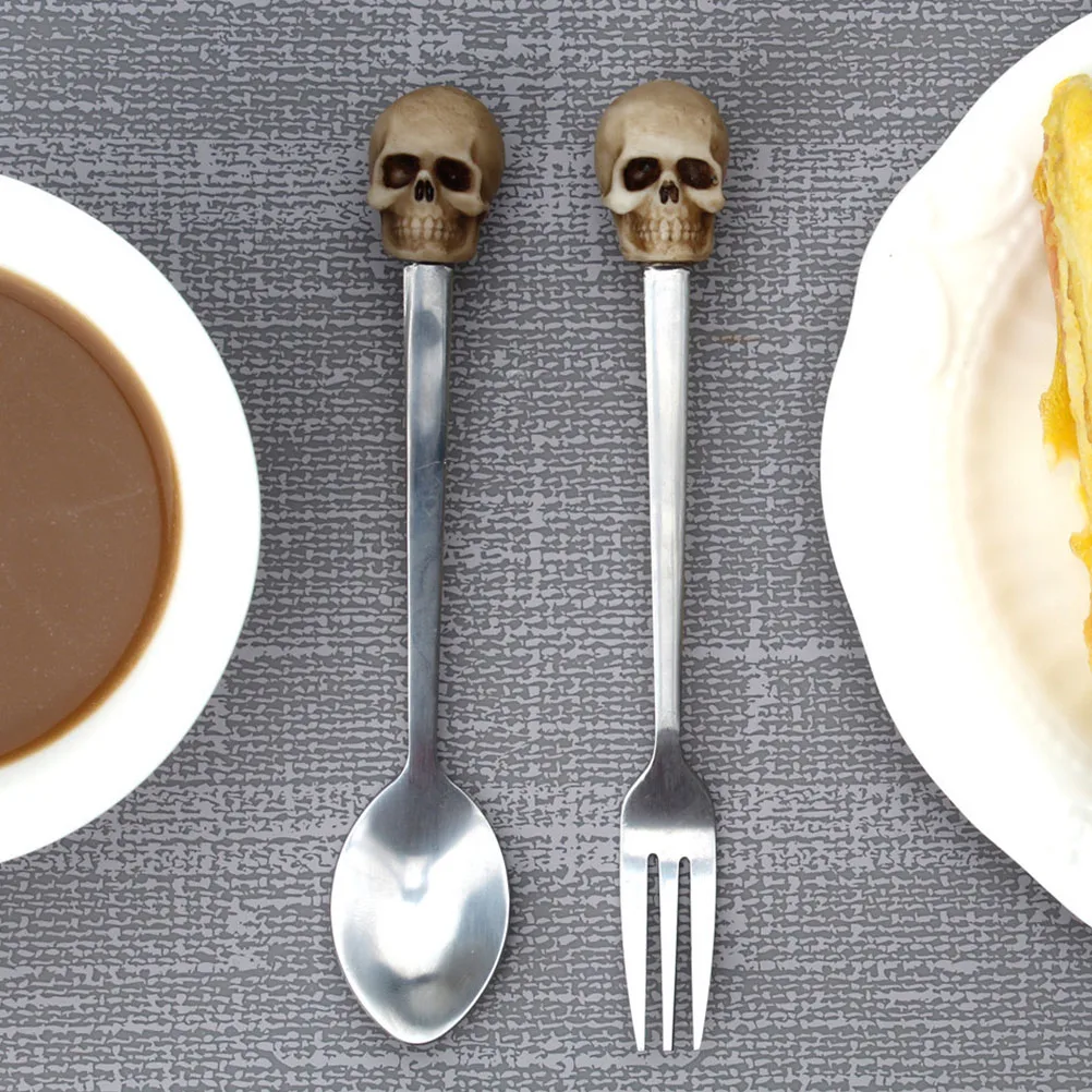 

2Pcs Stainless Steel Spoon Fork Set Polished Finish Lightweight Cutlery Portable Tableware for Outdoor Camping