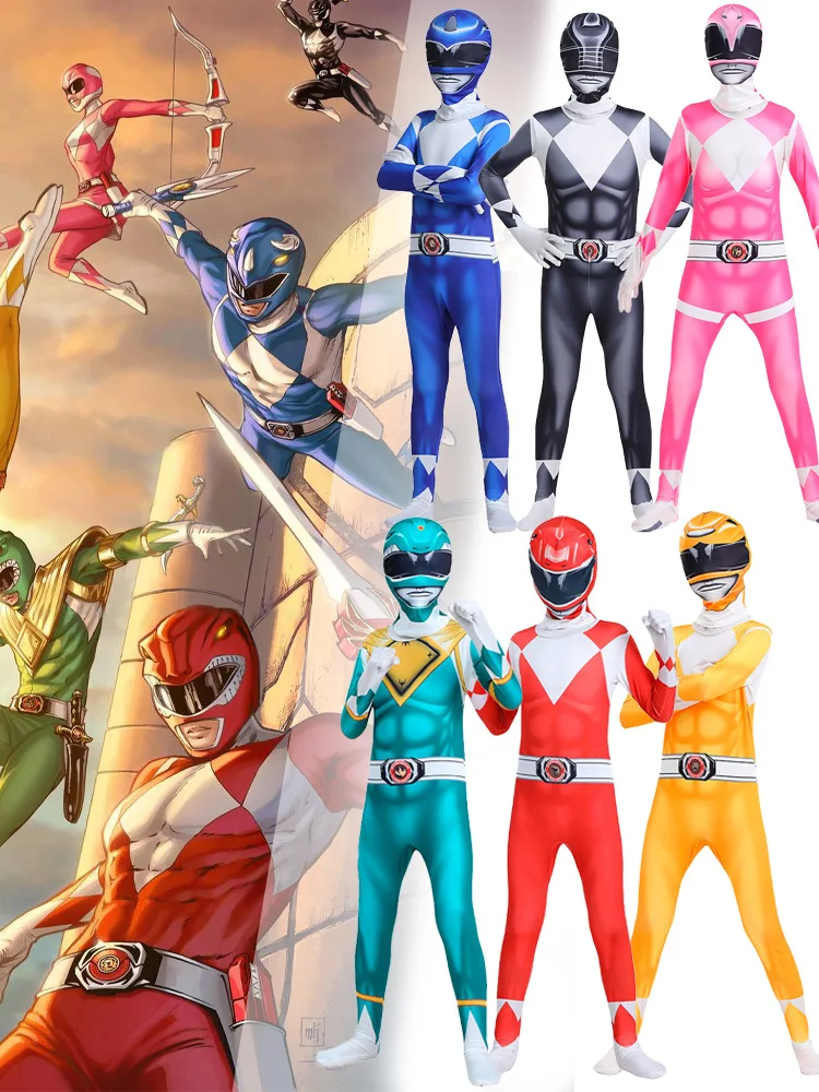 Morpher Superheld Cosplay Kostuum Samurai Sentai Shinkenger Rangers Cosplay Fantasia Halloween Verjaardagsfeestje Jumpsuit Masker Pak - afbeelding 2