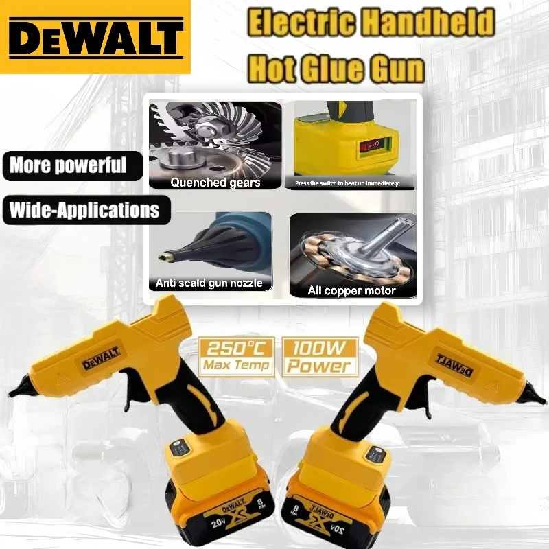 

Беспроводной электрический термофен Dewalt для сварки горячим воздухом, ручной клеевой пистолет для ремонта и DIY, с насадкой против ожогов, для аккумуляторов Dewalt