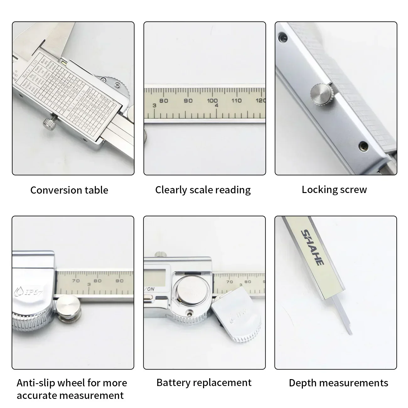 0.01 mm 150/200/300 mm IP67 Waterproof High Precision Digital Vernier Caliper Electronic Caliper Stainless Steel Measuring Tools