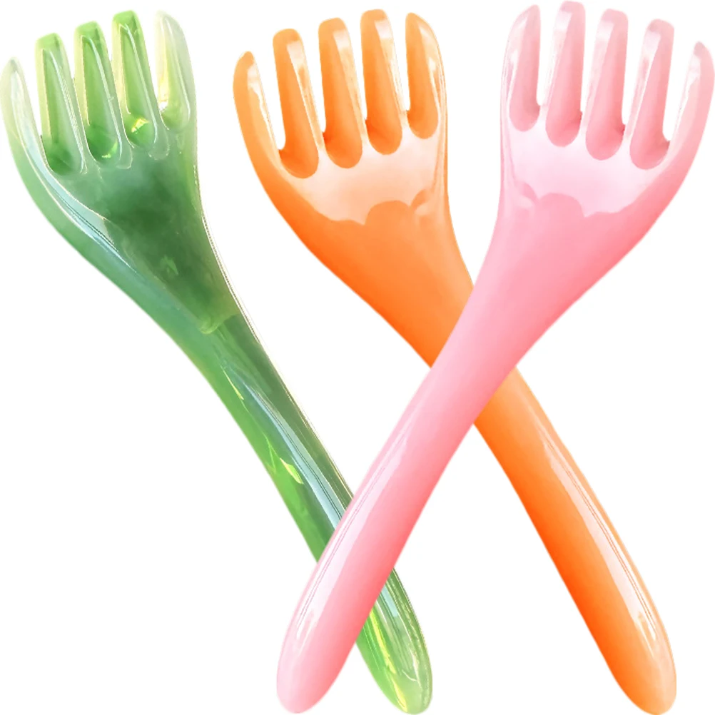 

3 Pcs Five-finger Meridian Comb Scalp Massager for Hair Growth Green Yellow Pink Resin Durable Smooth Teeth Ergonomic Handle