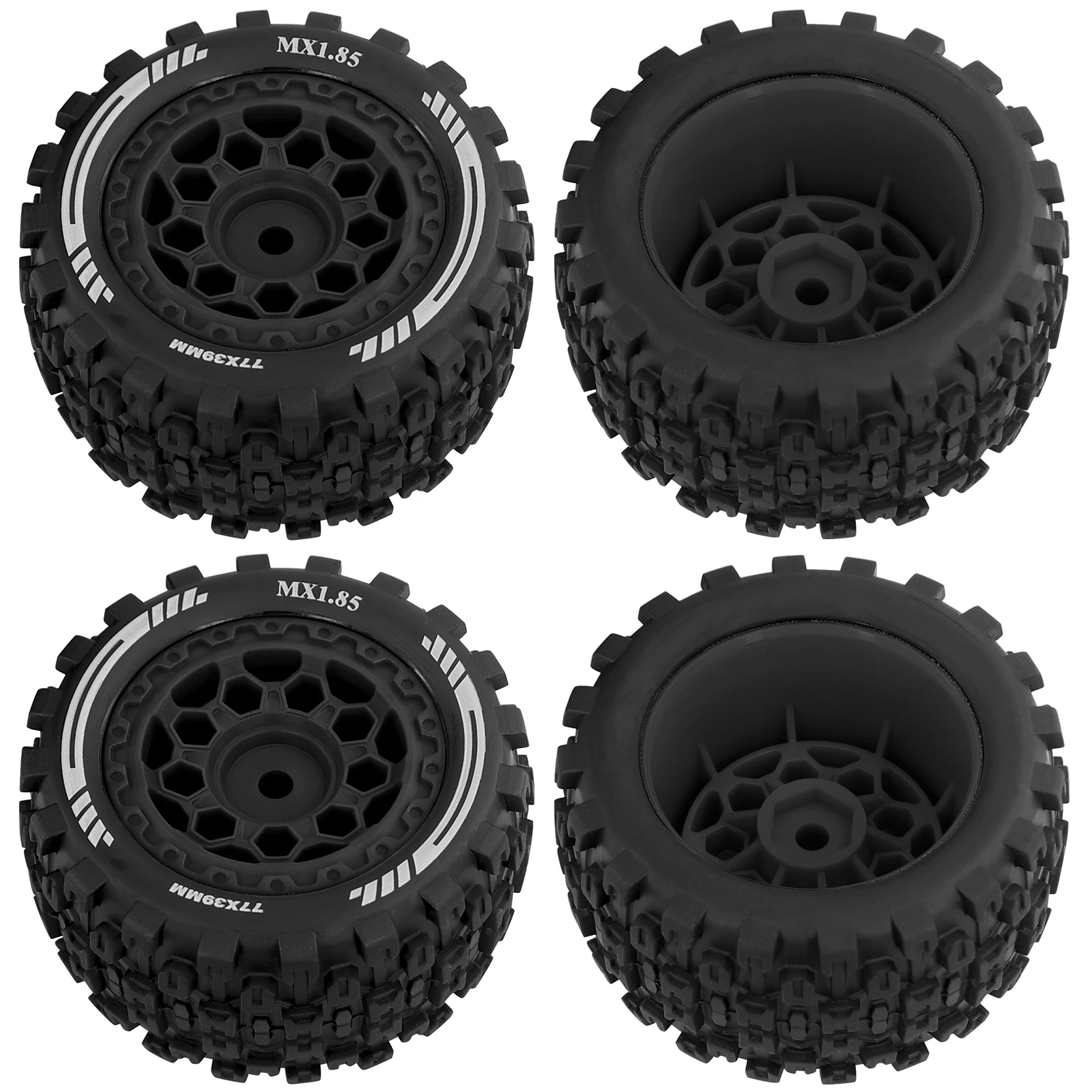 OGRC MX1.85 Ruedas y neumáticos RC Juego de neumáticos de rueda hexagonal de 12 mm 77 * 39 mm para ARRMA 1/18 Typhon Granito Grom