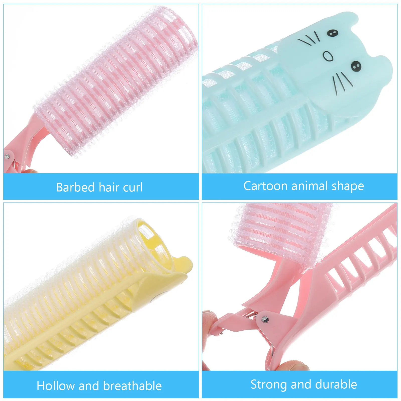 6Pcs Hair Rollers Wave Curling Tools DIY Self Grip Curlers Plastic Hair Styling Accessory for Home Travel Big Wave Clip view 2