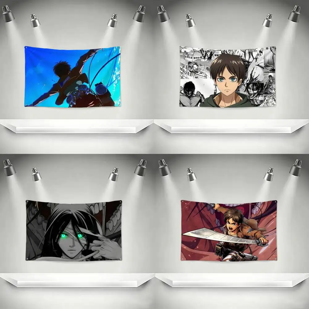 AOT Eren Mobile  Flags Wall Hanging Tapestry Outdoor Garage Room Decorative flag Background Blanket