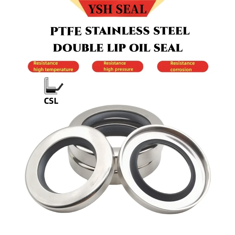 ID:40Double Lip Stainless Steel Oil Resistant Oil Seal PTFE 40*50/52/55/56/58/60/62/65/68/70/72*7/8/9/10/12mmB2PT Air Compressor