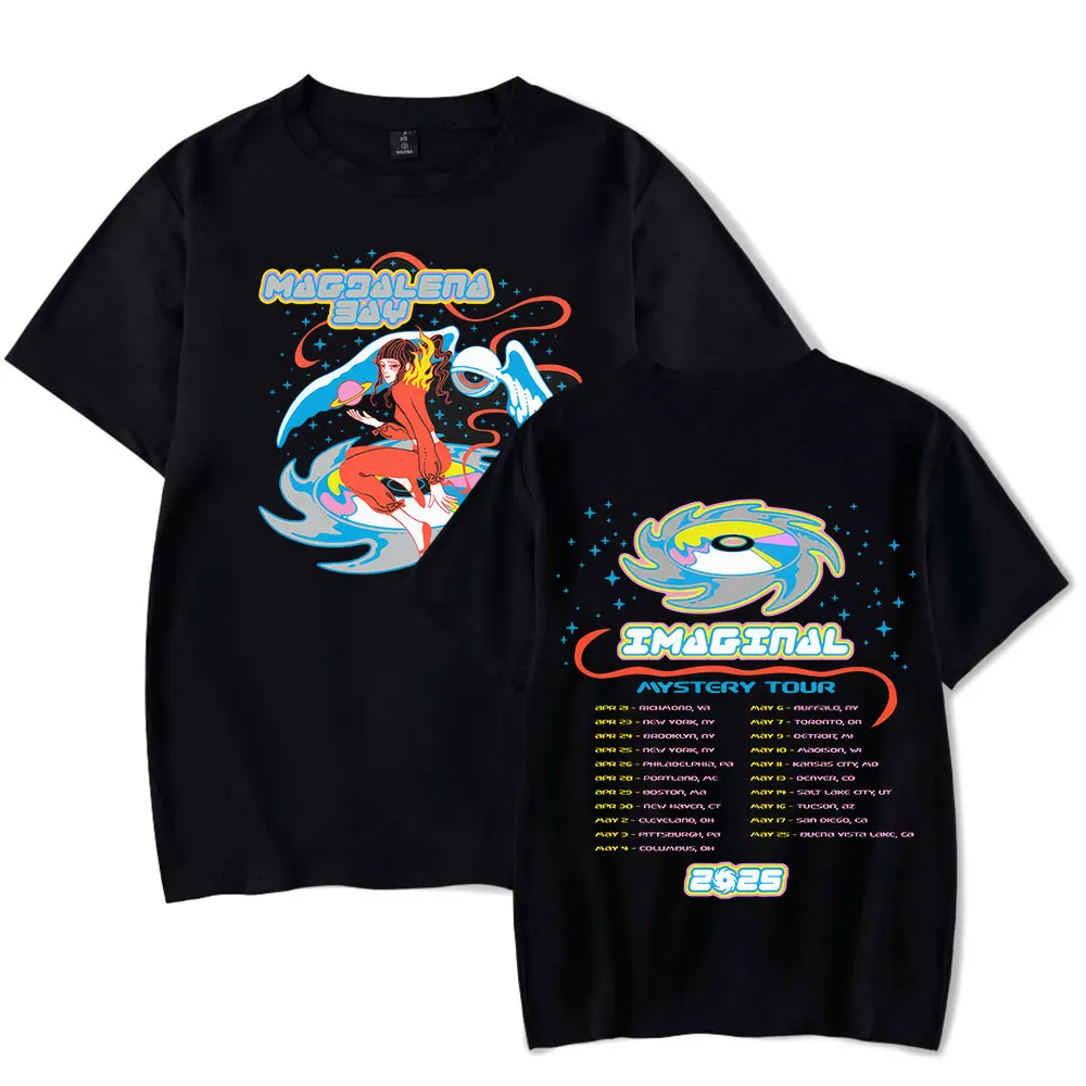 Magdalena Bay 2025 Tour Merch تي شيرت بأكمام قصيرة للجنسين صيفي غير رسمي موضة تصميم أنيق تي شيرت رياضي