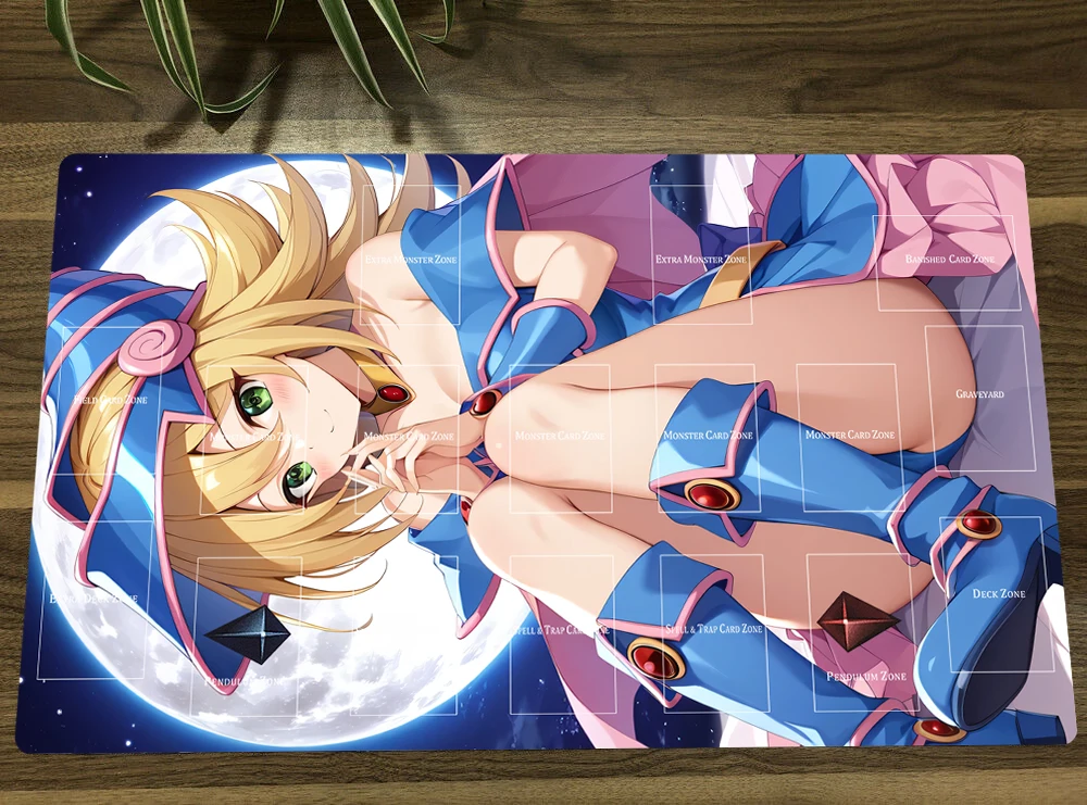 YuGiOh Dark Magician Girl TCG CCG Mat Trading Card Game Mat Table Playmat Gaming Play Mat Mouse Pad Rubber Mousepad Free Bag