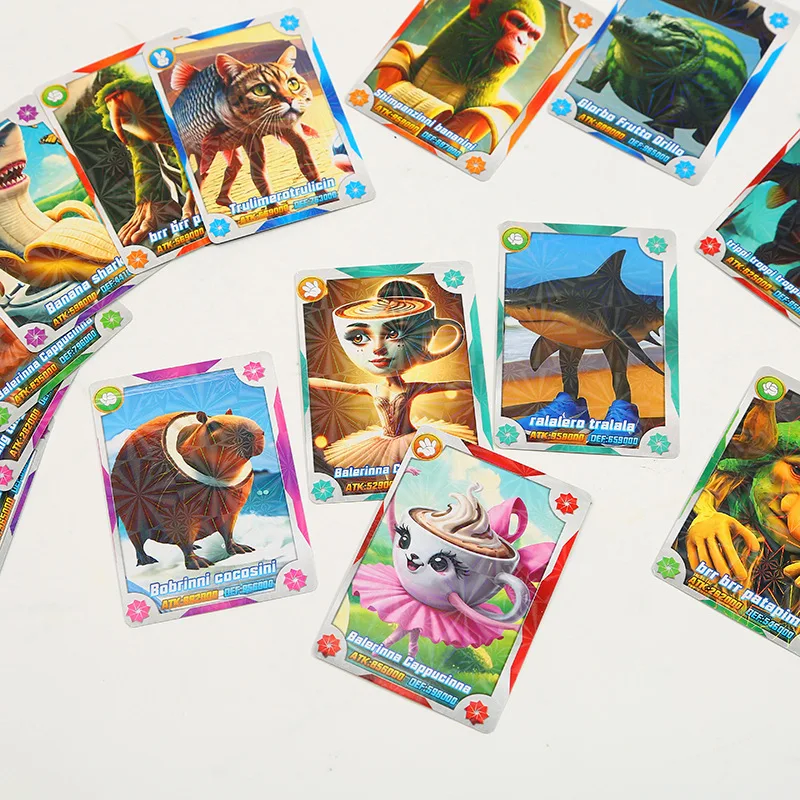 

Italian Brainrot Trading Cards Tralalero Tralala Collection Cards Tung Tung Tung Sahur Game Collectible Cards For Boys Girls