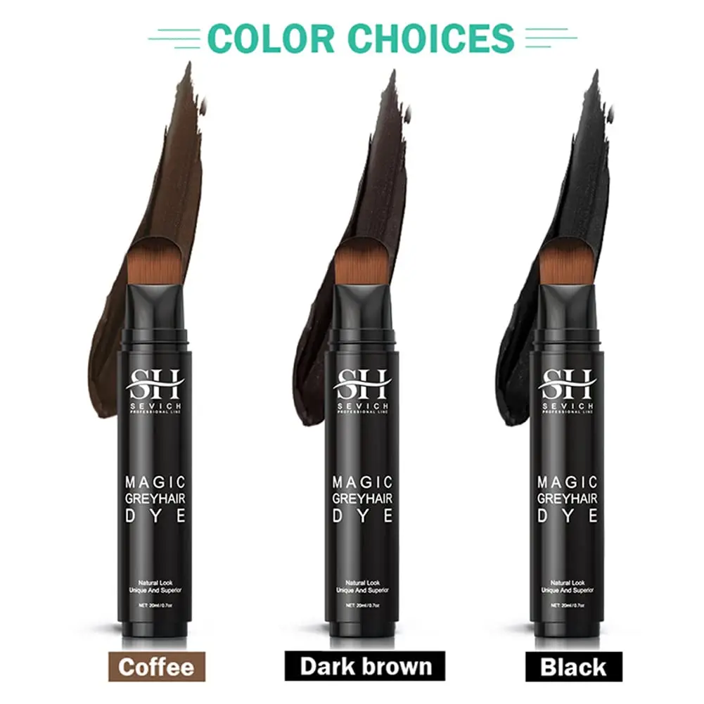 

Ручки-кисть для краски для седых волос - Временный белый чехол для волос с корнем волос Solon Home, 20 мл, темно-коричневый