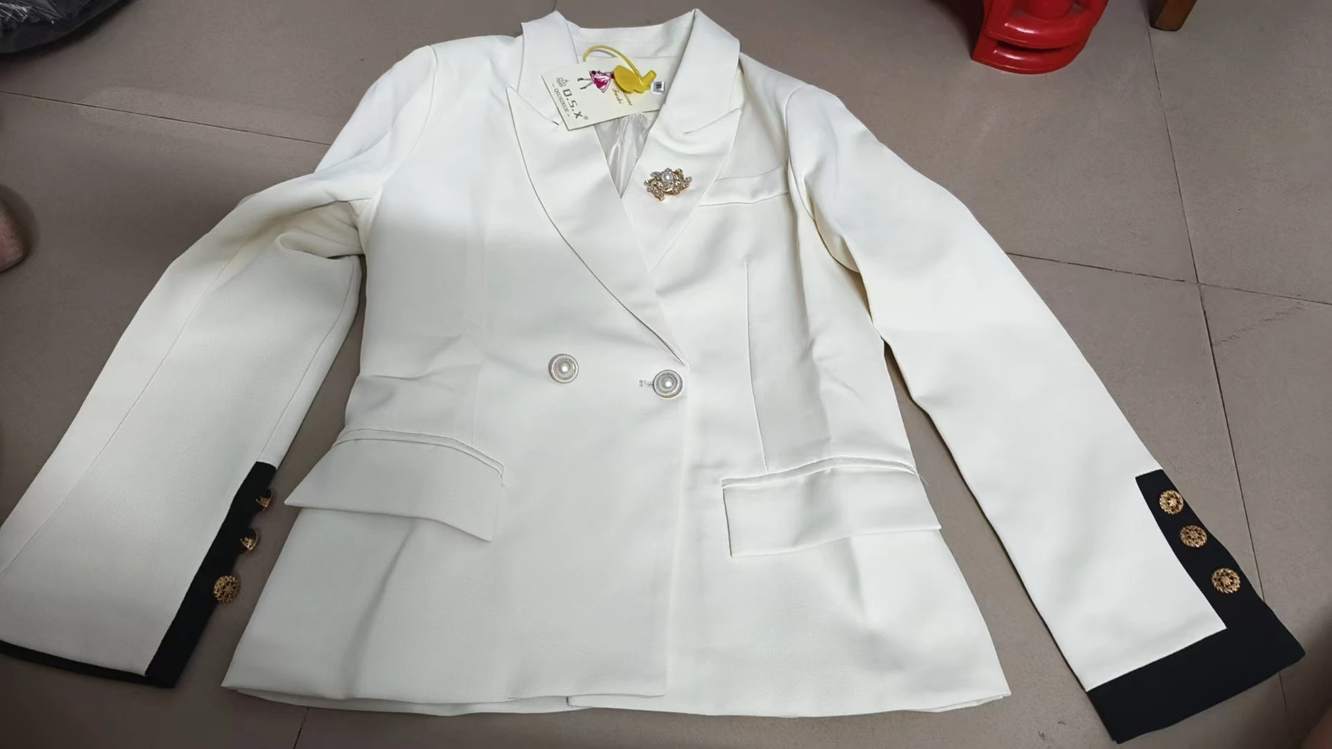 หรูหราภาษาฝรั่งเศสคํา Blazer Femenino Slim Patchwork แจ็คเก็ตผู้หญิงอย่างเป็นทางการ Cropped Blazer แขนยาว Office Lady Elegant Outwear ฤดูใบไม้ร่วง