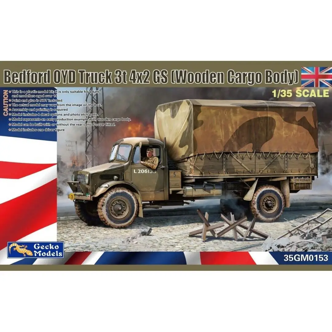 

Модели Gecko 35GM0153 1/35 Truck Bedford OYD 3t 4x2 GS (деревянный грузовой кузов) - Комплект масштабной модели