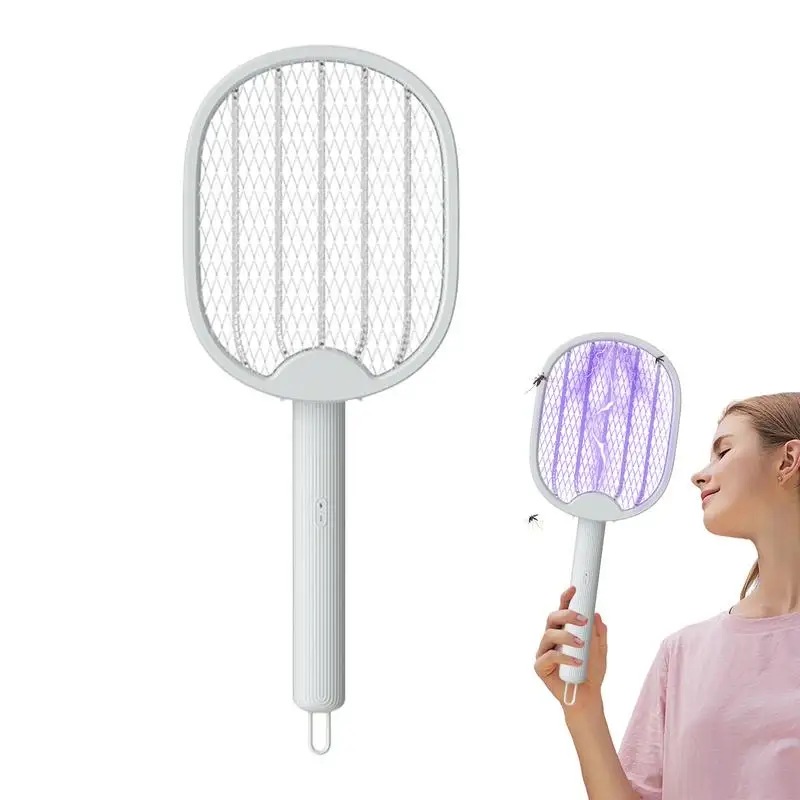 

Electric Fly Racket Foldable Indoor Flying Catcher Wall Mount Rechargeable Fly Swatter For Balcony Living Room Fly Luring Lamp