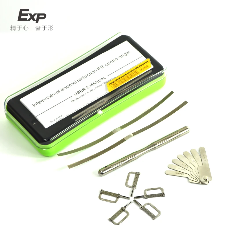 Exp Dental Orthodontische Interproximal Emaille Reductie Handleiding Strip Snijden Set Dubbelzijdig Met Meetlint Handvat