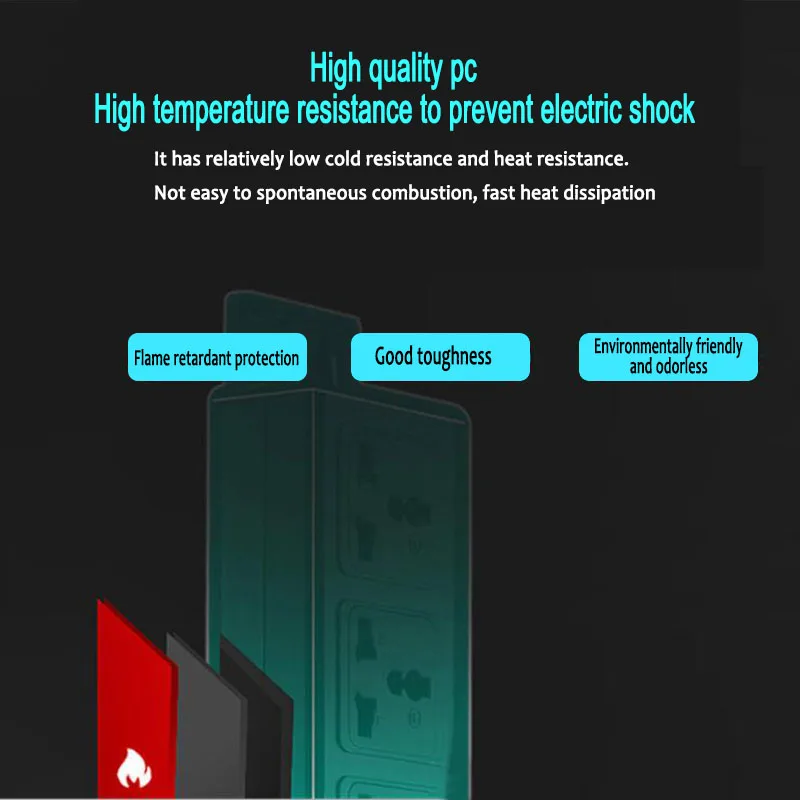 PDU Cabinet Power Strip com Interruptor, Tomadas Universais, Proteção Contra Sobrecarga Relâmpago, Soquete de Extensão, 19 Polegadas Hight Power, 6 AC, 8AC