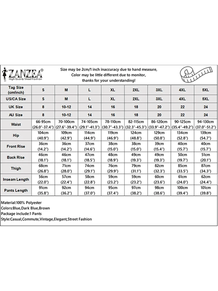 ZANZEA Women Long Wide Leg Pants High Waist Pockets Cartoon Print Vintage Trousers 2025 Autumn Casual Elastic Waist Pantalons