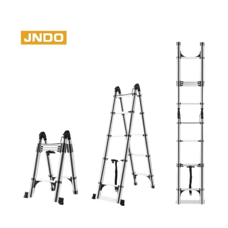 Double-sided Telescopic Ladder Rated Capacity 240kg Anti-slip and Anti-fall