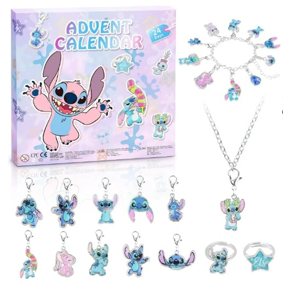 

Disney Stitch Микки Рождественский Адвент Календарь Браслеты Рождественский Календарь Обратного Отсчета Набор Для Изготовления Ювелирных Изделий Для Девочек Подарок-сюрприз