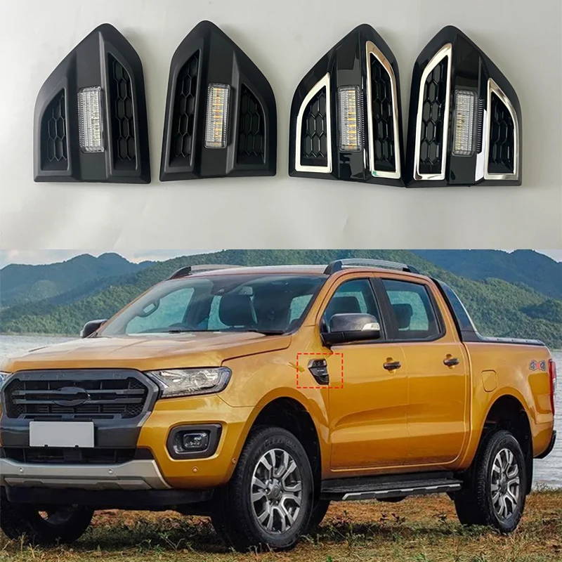 

LED Side Air Vent Cover Trim For Ranger 2015-2022 PX2 PX3 T7 T8 XLT XL XLS Wildtrak LIMITED SPORT For Ford Everest 2015-2018