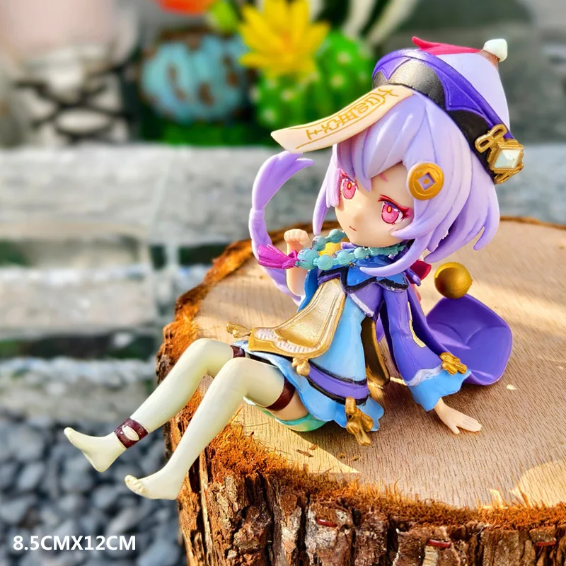 13CM Anime Gra Genshin Qiqi Figurka Trzy Pozycje Śliczny Model Wersja Q Zabawka Kolekcja Prezentów Figurka Aciton PVC Prezenty Urodzinowe