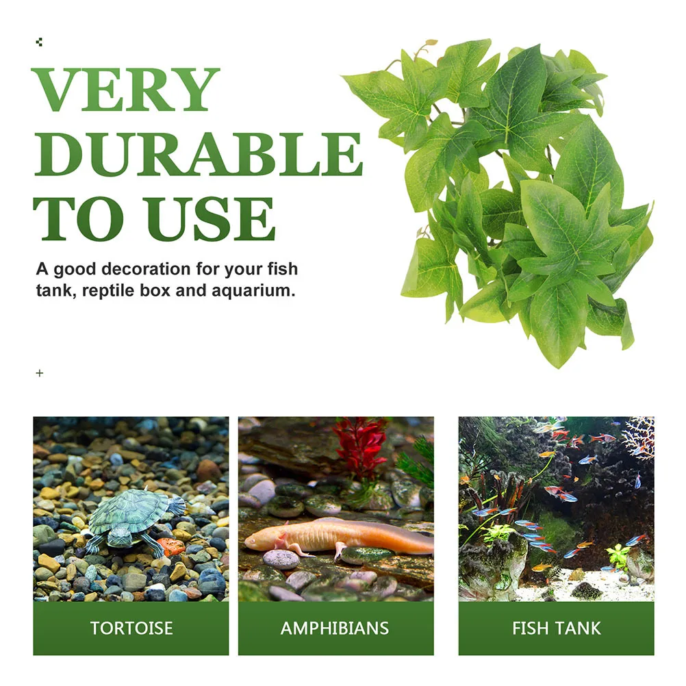 

Artificial Hanging Reptile Plant Green Lifelike Decor For Terrarium Lizard Hideout Climbing Pets Habitat Supplies