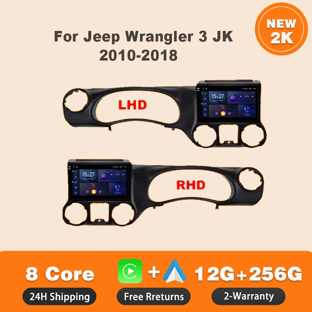 

Car Radio Android 14 For Jeep Wrangler 3 JK 2010-2018 Car Player Multimedia Navigation GPS 4G Touch Screen autoradio 2din dvd