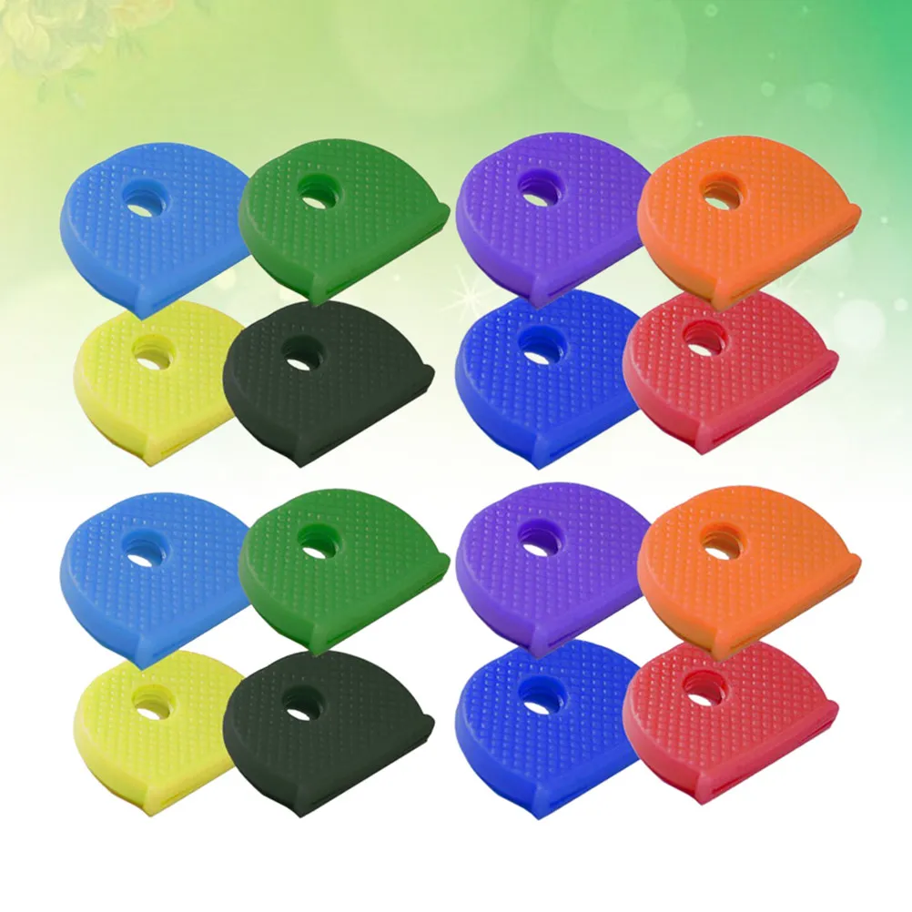 

12 Pcs Caps Coloured Key Color Coded Covers Car Keys Identifiers Colorful Colored Flexible Tags Door