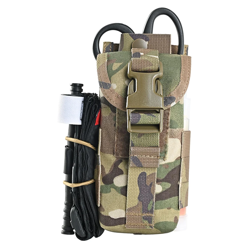 Tactical Tourniquet Pouch Holder Trauma Shears EMT Storage Bag MOLLE EDC Belt Pouch Malice Clip Flashlight  Medical Scissor