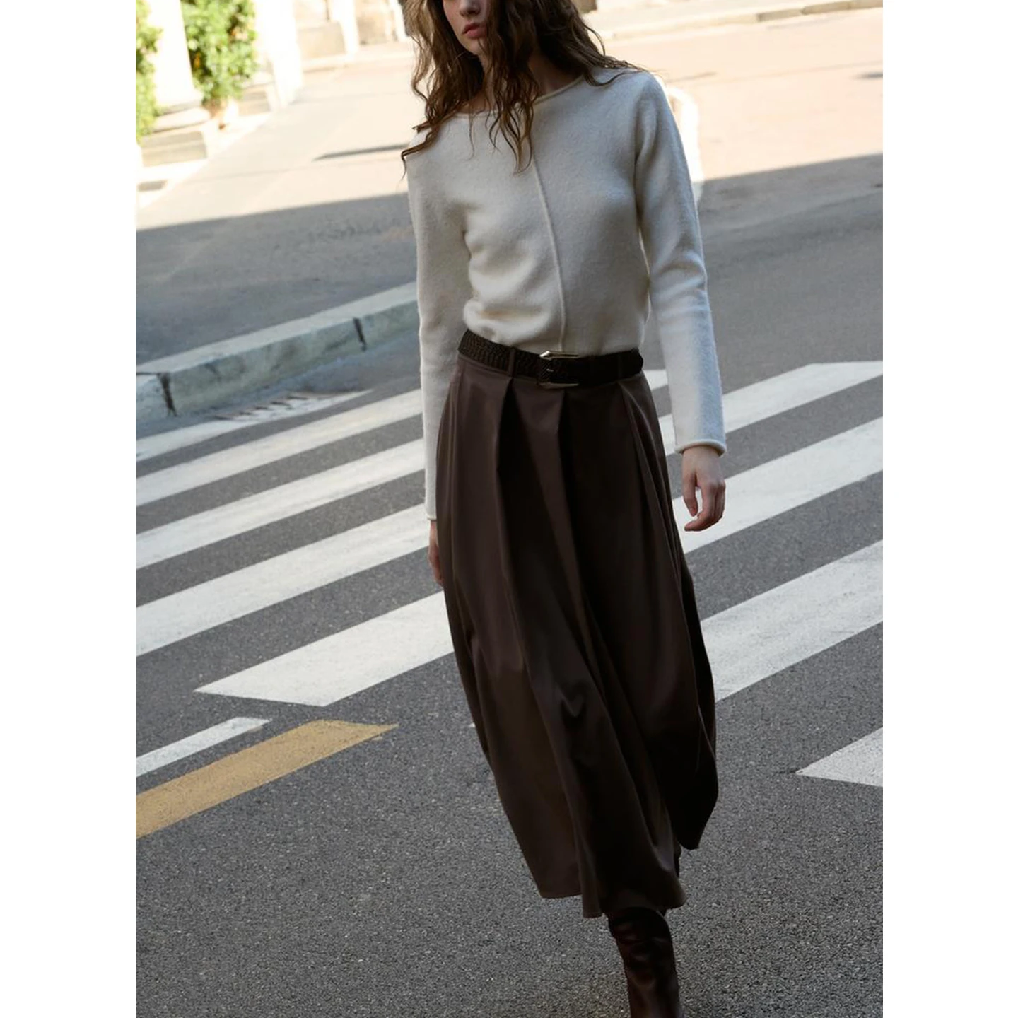 لينة محبوك طويل Sve جولة Ne أعلى المرأة حصيرة Sle الخريف الشتاء جديد وصول ألياف البوليستر لباس غير رسمي #4