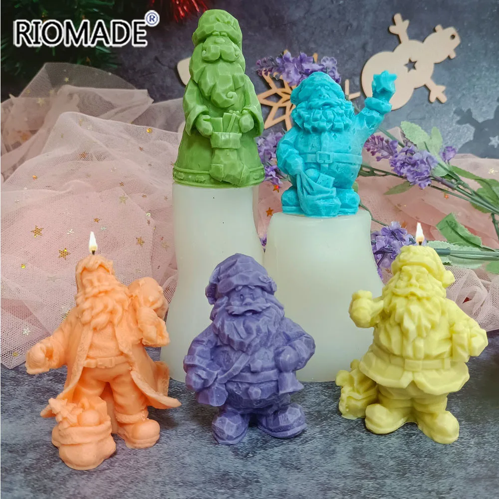 Santa Claus Socks Gifts Silicone Mold Creative New Style Aromatherapy Gypsum Resin Ornaments Christmas Father Candles Atmosphere