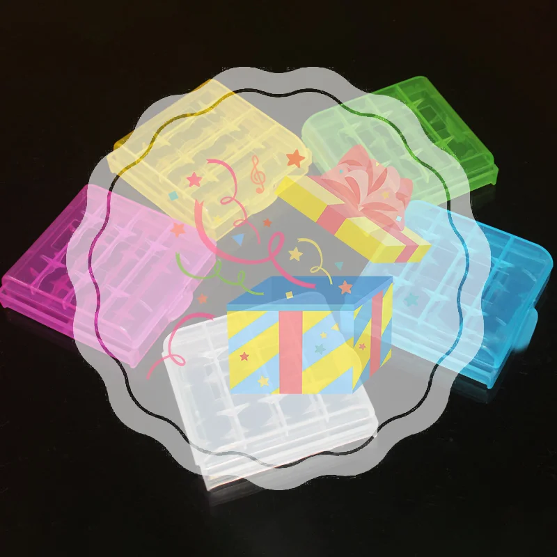 

Multicolour PP Plastic Battery Holder Case Hard Plastic Storage Box Cover For 14500 Battery Organizer Container 5 Colo