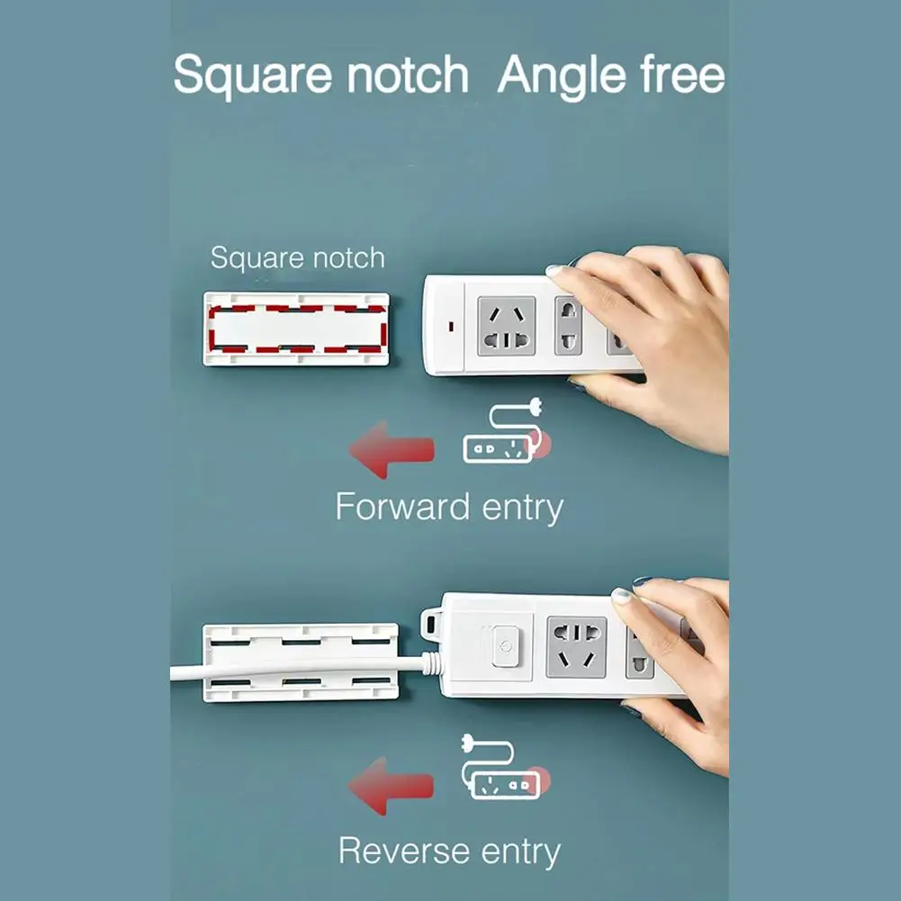 Pemegang Strip soket daya, dudukan soket terpasang di dinding dengan perekat, pegangan soket bebas lubang untuk organisasi kawat dapur rumah kantor K5V2
