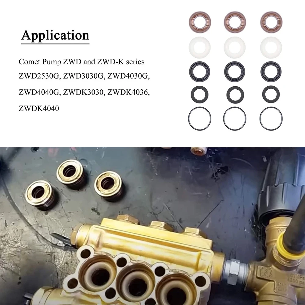 MX 15Pcs/set Packing Kit Water Seal Repair kit 5019006400 for ZWD ZWDK Series 15MM Pressure Washer Pump