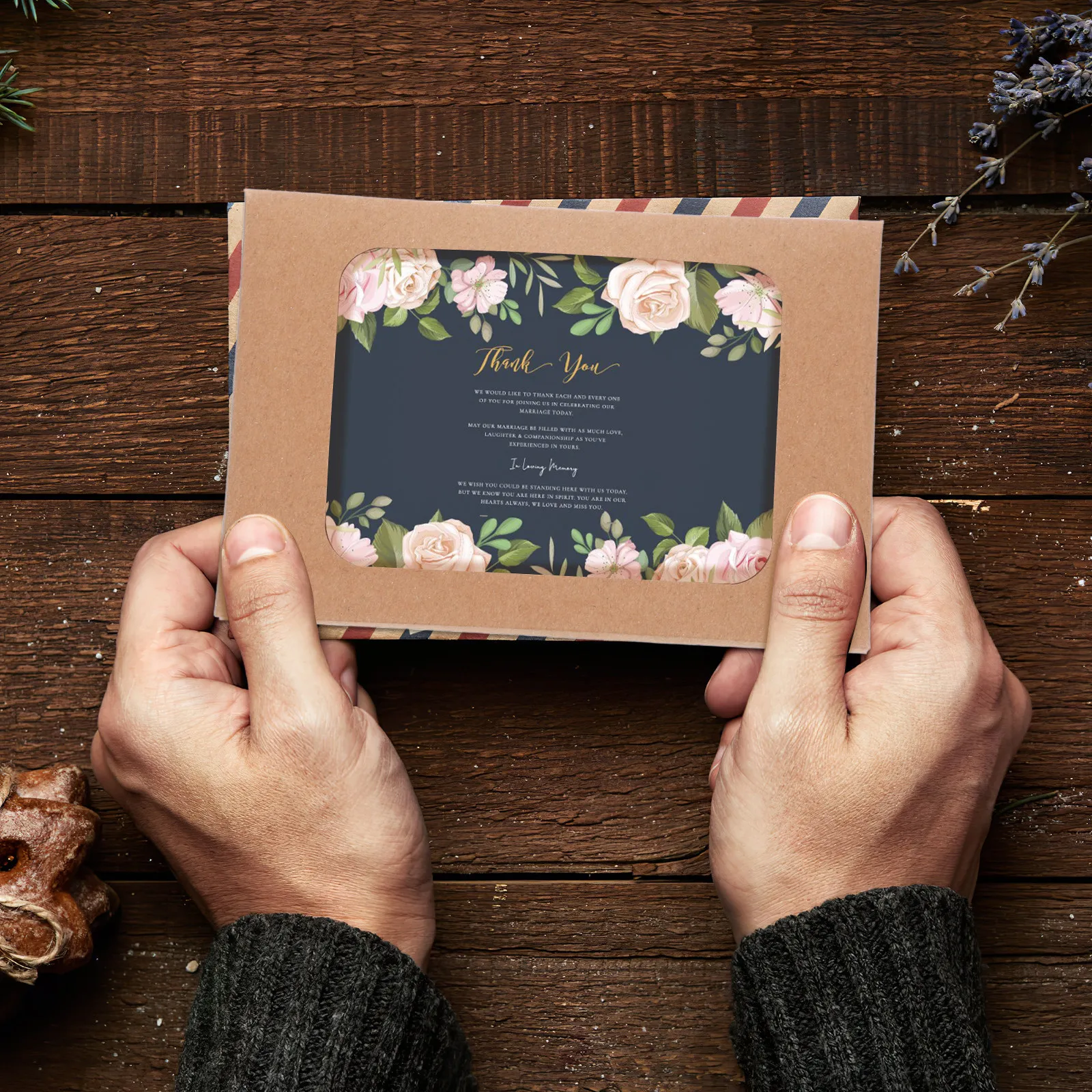 50Pcs Kraft Paper Greeting Card Box Clear Window Rectangle Brown Postcard Mail Invitation Packaging Bakery Box