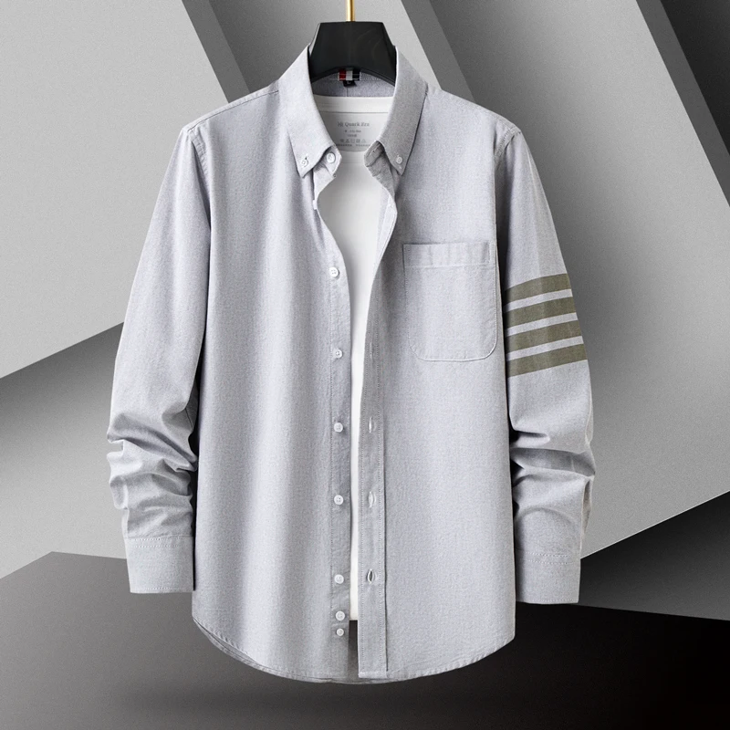 2024 Brand Clothing Male Spring High Quality Long Sleeve Shirts/Men\'s Slim Fit lapel Leisure Shirts/Fashion Tops Plus Size 1063