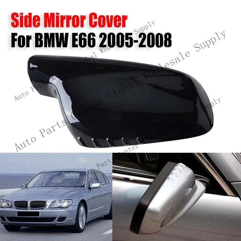 Z+ Right Side Mirror Cover Cap for Foor BMW E46 E65 750Li 325Ci 330Ci Gloss Black