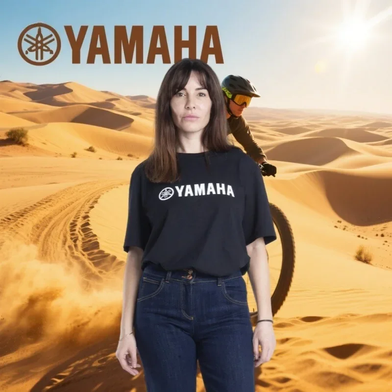 

YAMAHA Logo Summer Pure Cotton Motorcycle Riding Racing Suit Short Sleeved Adult Fashion Motorcycle Brand Casual Top T-shirt