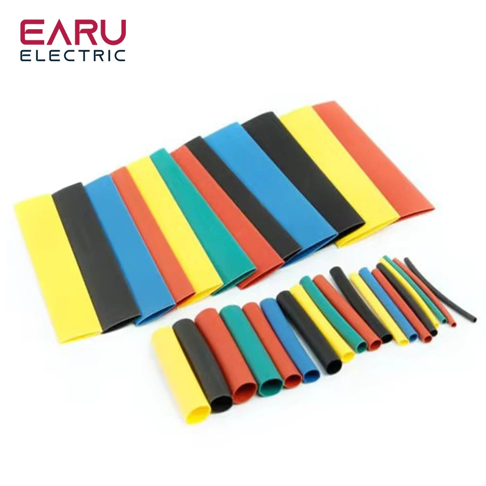 328Pcs/set Sleeving Wrap Wire Car Electrical Shrinkable Cable Tube kits Heat Shrink Tube Tubing Polyolefin 8 Sizes Mixed Color