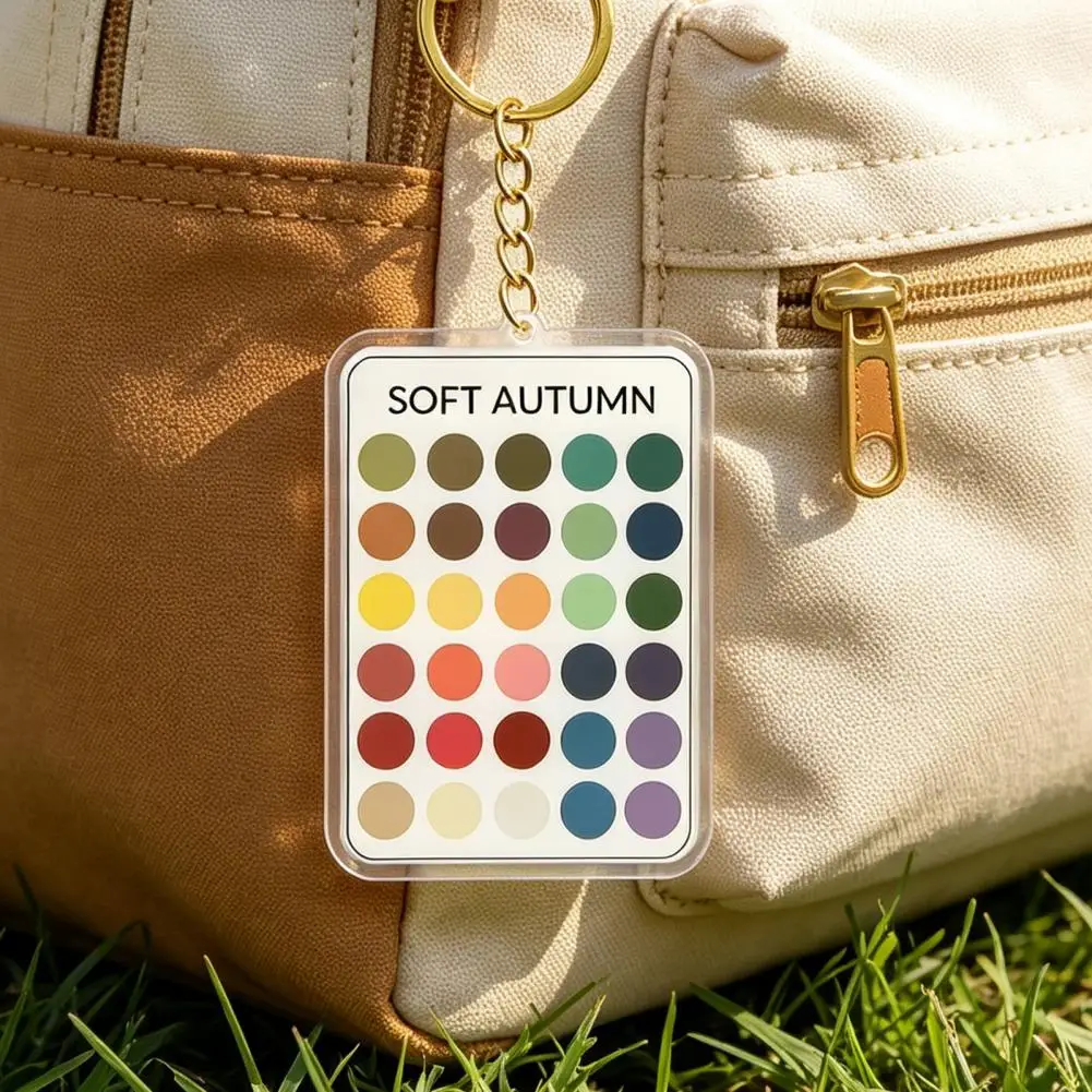 2Pcs Palette Keychain Pendant, Clear Acrylic Season Color Analysis Swatches, Color Palette Card Gifts for Fashion Lovers