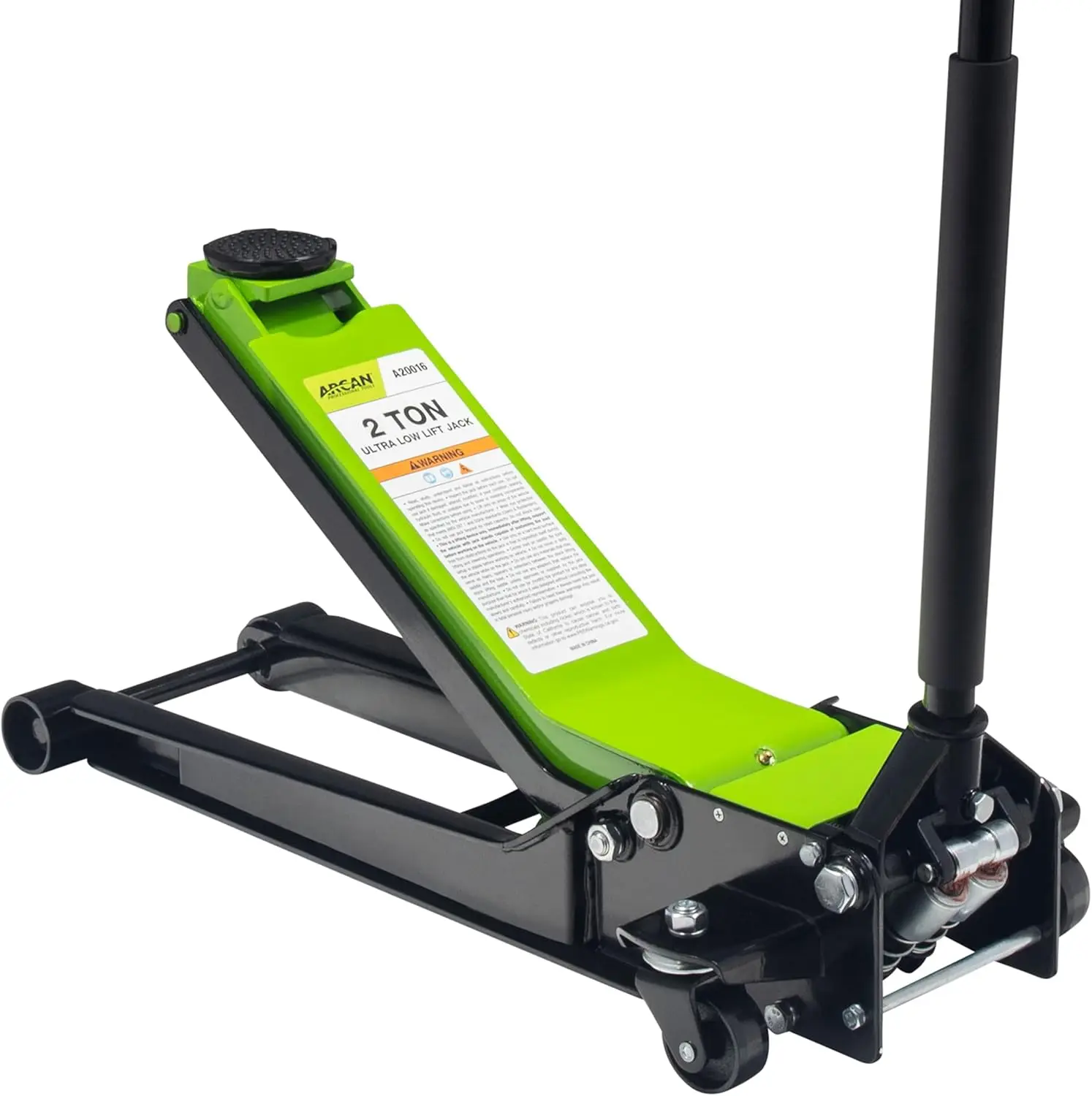 

2-тонный низкопрофильный стальной напольный домкрат с удлиненным вылетом, двойные поршни насоса, диапазон подъема 2,75–24 дюйма