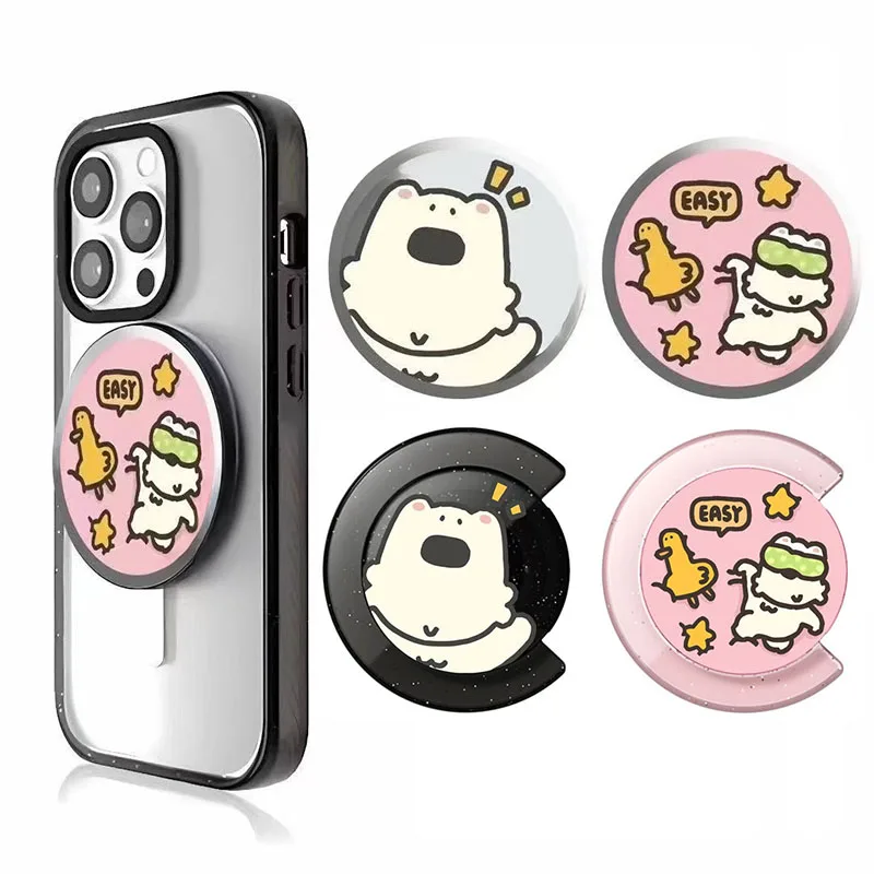 

Cartoon Big Nose Dog Magnetic Folding Phone Stand for IPhone 12 13 14 15 16 Pro Max Holder Mount Support for S25U