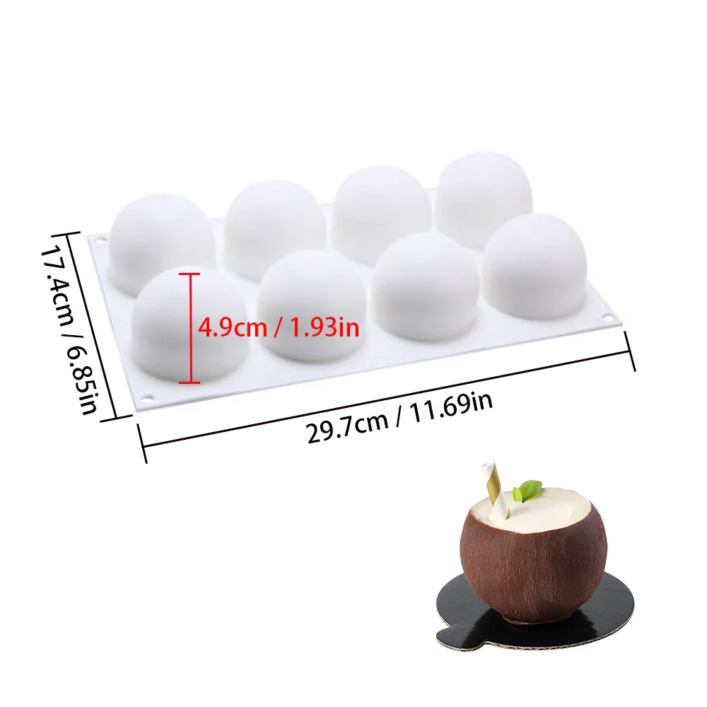 8 Cells Coconut Silicone Cake Mold Christmas Snowman DIY Chocolate Mousse Jelly Pudding Pastry Tool Ice Cream Dessert Pan Tools