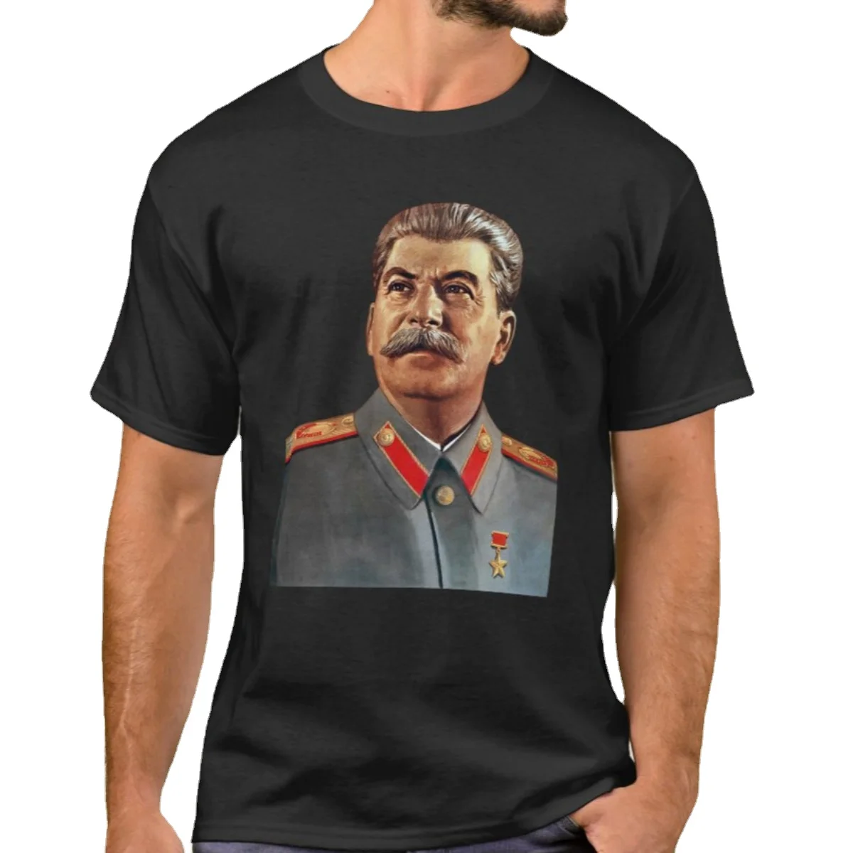 Russia USSR Communist Leader Joseph Stalin Portrait Printed T-Shirt. Summer Cotton Short Sleeve O-Neck Mens T Shirt New S-3XL