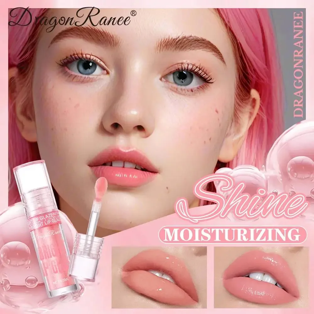 Rouge à lèvres hydratant et scintillant, repulpant, à base d'eau, léger, réduit les ridules, finition miroir, Non collant, longue durée