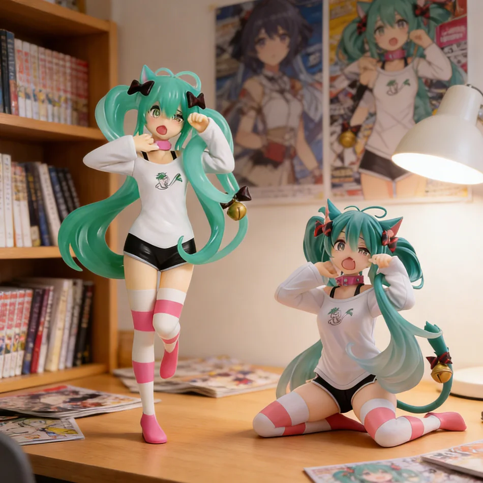 โมเดลตุ๊กตาอนิเมะ ฮัตสึเนะ มิคุ การ์ตูนน่ารัก ของตกแต่งบนโต๊ะ เหมาะสำหรับตกแต่งคอนโซลรถยนต์ ของขวัญน่ารักสำหรับวันหยุด