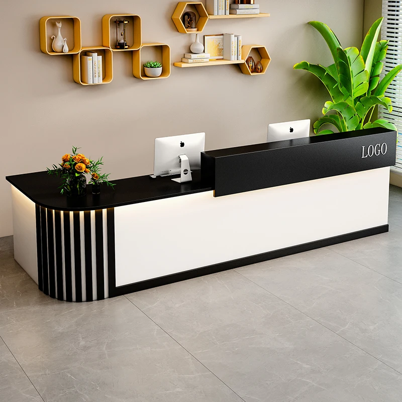 

Design Storage Reception Desks Black Cheap Mini Modern Luxury Reception Desks White Corner Wood Mostrador Recepcion Furniture