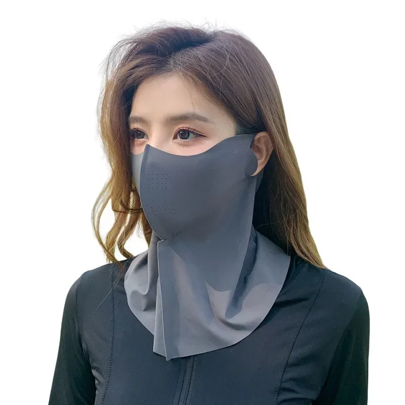 Women Summer UV Protection Neck Scarf Ice Silk Face Mask Cover Outdoor Wrap Cover Sports Cycling Sun Proof Sunscreen Dustproof image 6