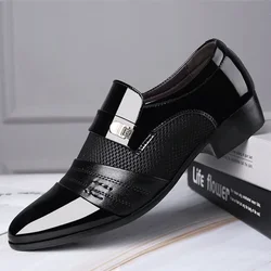 Slip on Men Dress Shoes Men Oxfords Fashion Business Dress Men Shoes 2020 New Classic Leather Men'S Suits Shoes Man