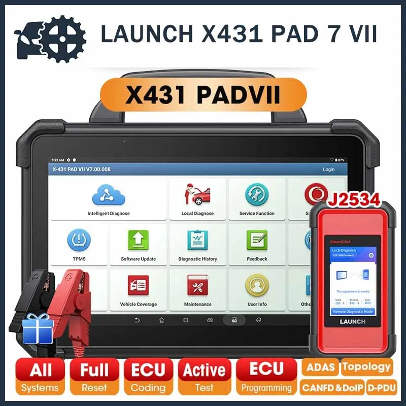 

LAUNCH X431 PAD 7 VII PAD7 PADVII Car Diagnostic Tools J2534 Smartlink Automotive Scanner Auto Diagnost Online Programming OBD