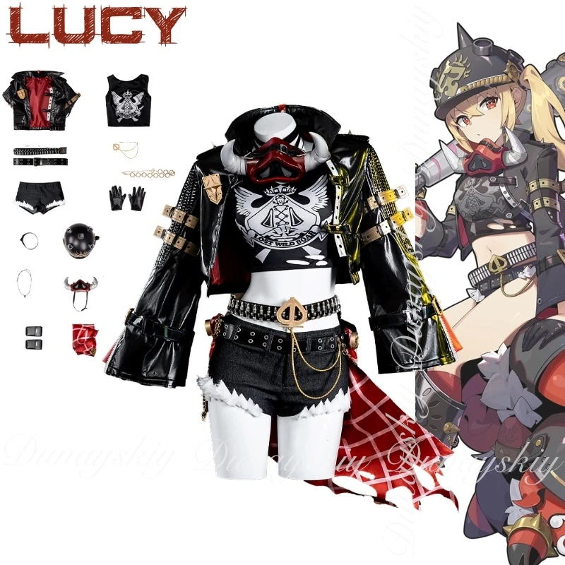 Zenless Zone Zero Game Luciana Auxesis Theodoro de Montefio كوسبلاي من كاليدون الصيادين وسترة سوداء أزياء تنكرية للمجموعة