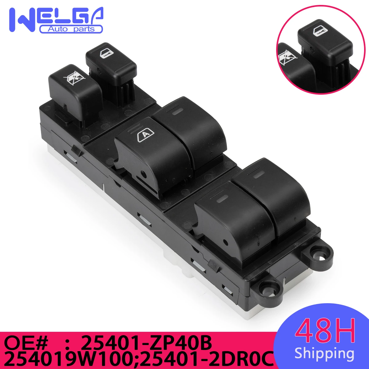 

25401-9W100 25401-ZP40B Front Left Master Electric Window Lifter Switch For Nissan Murano Z50 Pathfinder 05-08 X-Trail Sentra